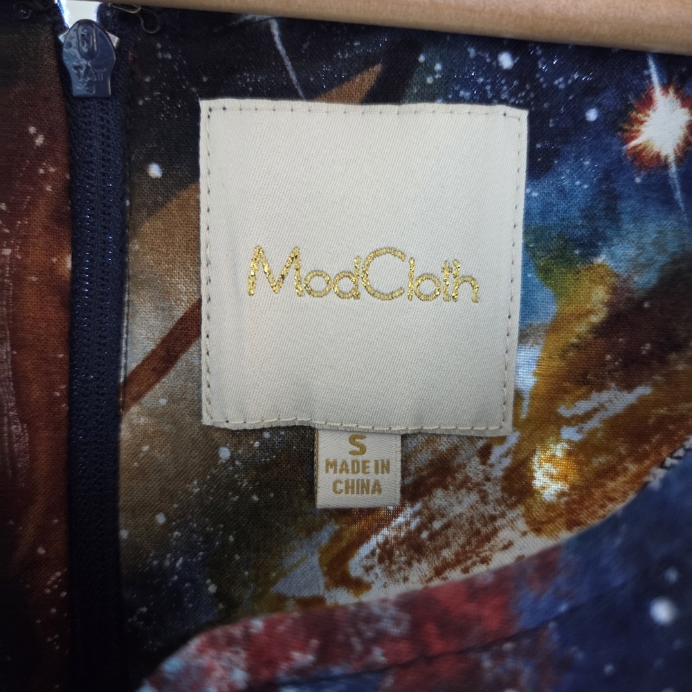 Modcloth Galaxy Universe 100% Cotton Skater Sleeveless Dress Size Small - Picture 5 of 9